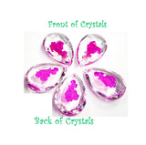 Fuchsia Pink Rose Teardrop Prism, 50mm Chandelier Crystals, Pack of 5 - Chandelier Design