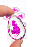 Fuchsia Pink Rose Teardrop Prism, 50mm Chandelier Crystals, Pack of 5 - Chandelier Design