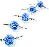 Dusty Blue Chandelier Roses Pack of 5 Crystals, Shabby Chic Rose Chandelier Decoration 81G- Chandelier Design