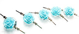 Sky  Blue Chandelier Roses Pack of 5 Crystals, Shabby Chic Rose Chandelier Decoration 81i  - Chandelier Design