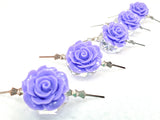 Violet Chandelier Roses Pack of 5 Crystals, Shabby Chic Rose Chandelier Decoration -81C - Chandelier Design