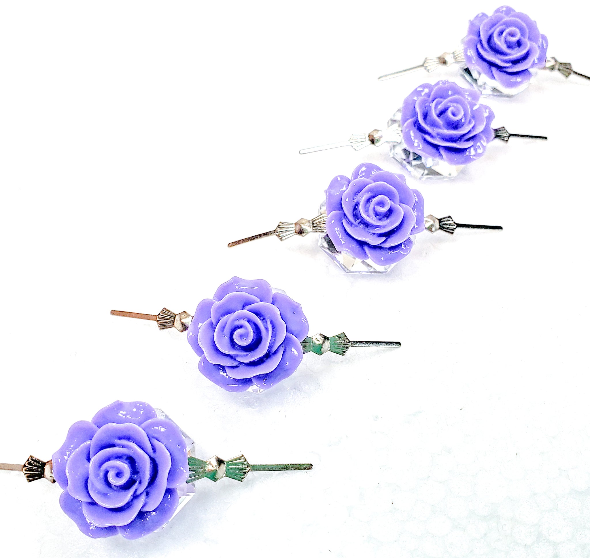 Violet Chandelier Roses Pack of 5 Crystals, Shabby Chic Rose Chandelie –  ChandelierDesign