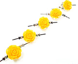 Yellow Chandelier Roses Pack of 5 Crystals, Shabby Chic Rose Chandelier Decoration -81A