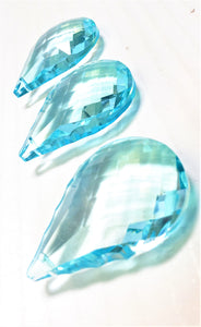 Light Aqua Round French Cut Chandelier Crystals, 50mm Pack of 5 - ChandelierDesign