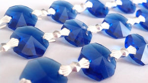 Dark Cobalt Blue Chandelier Crystal Garland Yard of Prisms - ChandelierDesign