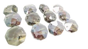 Satin Grey 14mm Octagon Beads Chandelier Crystals 2 Holes - ChandelierDesign