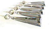 Satin Grey 76mm Drop Chandelier Crystal Ornament, Asfour Lead Crystal Prism #505, Pack of 5 - ChandelierDesign