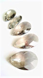 Satin Grey Teardrop Chandelier Crystals, Asfour #872, Pack of 5 - ChandelierDesign