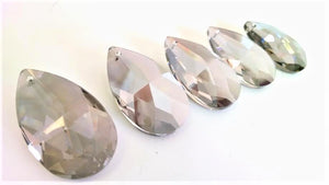 Satin Grey Teardrop Chandelier Crystals, Asfour #872, Pack of 5 - ChandelierDesign