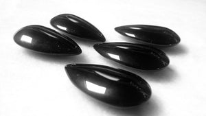 Black Smooth Teardrops Chandelier Crystals, 38mm Pack of 5 - ChandelierDesign