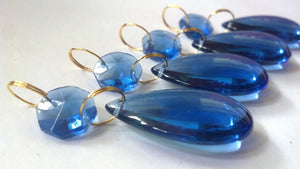 Cobalt Blue Smooth Teardrop, 38mm Chandelier Crystals Ornament, Pack of 5 - ChandelierDesign