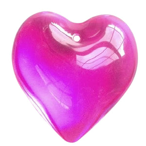 Fuchsia Smooth Heart Chandelier Crystals Prisms 35mm Pack of 5 - ChandelierDesign