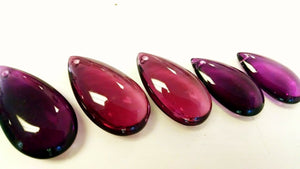 Purple Smooth Teardrop, 38mm Chandelier Crystals, Pack of 5 - ChandelierDesign