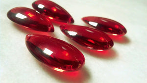 Red Smooth Teardrop Chandelier Crystals, 38mm Pack of 5 - ChandelierDesign