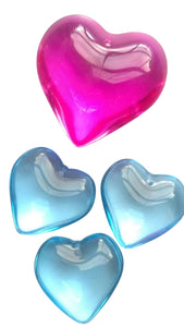 Fuchsia and Sky Blue Smooth Heart Chandelier Crystals Pendants - ChandelierDesign