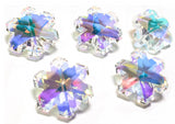 Iridescent AB Snowflake Chandelier Crystals, 20mm Pendants Pack of 5 - ChandelierDesign