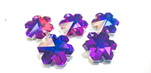 Metallic Purple Snowflake Chandelier Crystals, 20mm Pendants Pack of 5 - ChandelierDesign
