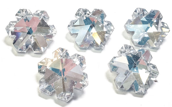 Silver Snowflake Chandelier Crystals, 20mm Pendants Pack of 5 - ChandelierDesign