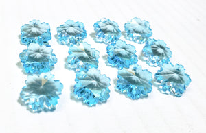 Light Aqua Snowflake 14mm Beads Chandelier Crystals Prisms - ChandelierDesign