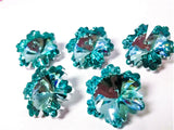 Metallic Aqua Snowflake Chandelier Crystals, 30mm Beads Pack of 5 - ChandelierDesign