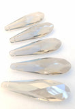 Soft Grey Long Teardrop Chandelier Crystals Pendants, Pack of 5 - ChandelierDesign