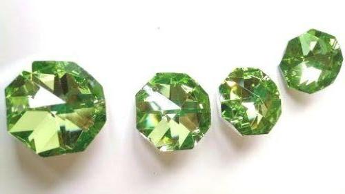 Metallic Spring Green Octagon Beads 30mm Chandelier Crystals, Pack of 5 - ChandelierDesign