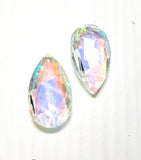 Iridescent AB Teardrop Chandelier Crystals Pendants, Square Cut Facets Pack of 5 - ChandelierDesign