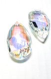 Iridescent AB Teardrop Chandelier Crystals Pendants, Square Cut Facets Pack of 5 - ChandelierDesign