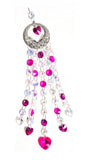 Gorgeous Iridescent and Fuchsia Pink Hearts Suncatcher, Valentine's Day Gift Boxed - ChandelierDesign