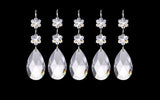 Clear Teardrop Chandelier Crystals, Ornament with Snowflakes, Pack of 5 - ChandelierDesign
