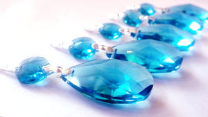 Aquamarine Teardrop Chandelier Crystals Ornaments Aqua, 38mm Pack of 5 - ChandelierDesign
