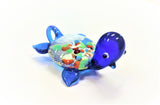 Glass Lampwork Turtle Pendants, Aqua Red Blue Green Suncatchers - ChandelierDesign