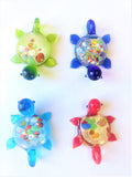 Glass Lampwork Turtle Pendants, Aqua Red Blue Green Suncatchers - ChandelierDesign