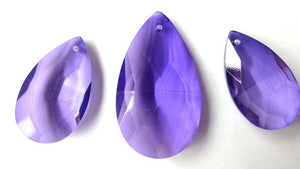 3pc Violet Teardrop Chandelier Crystals, Purple Set For Princess Crowns - ChandelierDesign