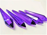 Violet Purple Icicle Chandelier Crystals, Pack of 5 Pendants - ChandelierDesign