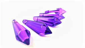 Violet Purple Icicle Chandelier Crystals, Pack of 5 Pendants - ChandelierDesign
