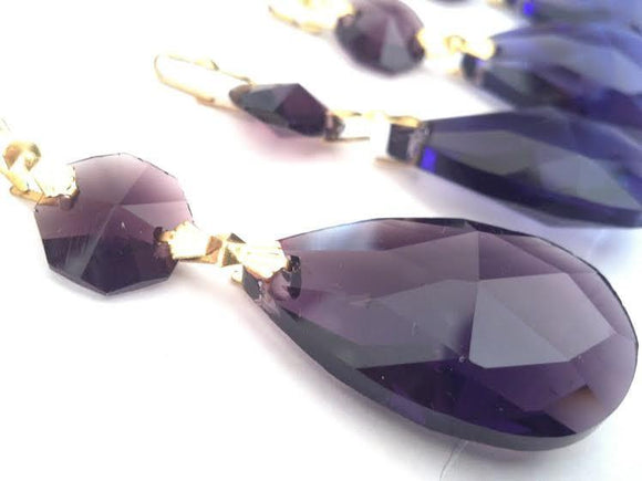 Amethyst Purple 38mm Teardrops Chandelier Crystals Ornaments Pack of 5 - ChandelierDesign