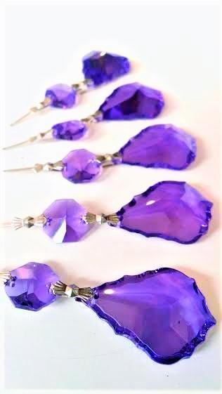 Violet French Cut Chandelier Crystals Pack of 5 Ornaments - ChandelierDesign