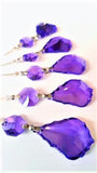 Violet French Cut Chandelier Crystals Pack of 5 Ornaments - ChandelierDesign