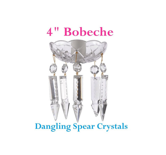Copy of 50 RESERVED Clear Crystal Bobeche with 76mm Spears Crystals for Chandelier