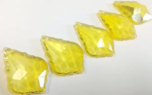 Yellow French Cut Chandelier Crystals, Pack of 5 Pendants - ChandelierDesign