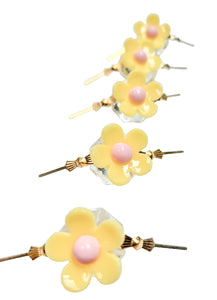 Yellow Daisies for Chandelier Pack of 5 Crystals, Chic Daisy Chandelier Decoration - 82C