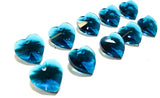 Heart Zircon Blue Chandelier Crystals 14mm, Pack of 10 - ChandelierDesign