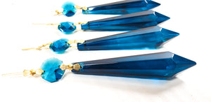 Zircon Blue Icicle Ornament Chandelier Crystals, Pack of 5 Pendants - ChandelierDesign