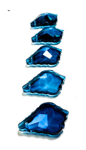 Zircon Blue French Cut Chandelier Crystals, Pack of 5 Pendants - ChandelierDesign
