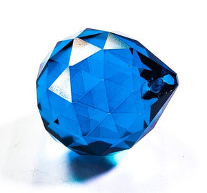 Zircon Blue Chandelier Crystal Faceted Ball Prism - ChandelierDesign