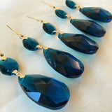 Zircon Blue Teardrops Chandelier Crystals Ornaments, Pack of 5 - ChandelierDesign